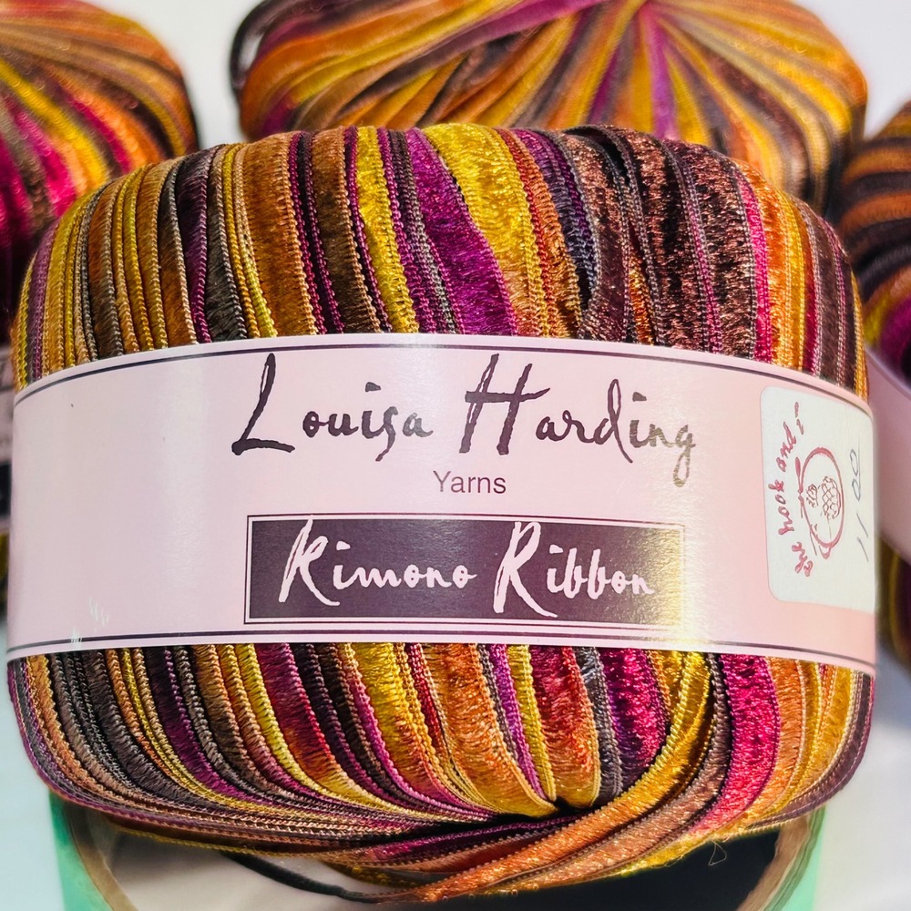 Louisa Harding Kimono Ribbon 6 Balls Yarn Multi Color 50g/102 yrds Italian Nylon